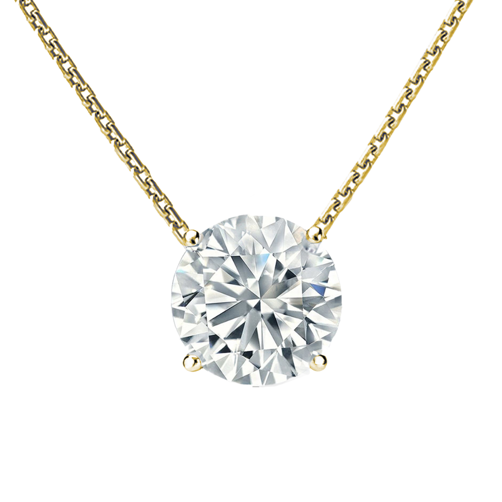 4-Prong Floating Round Solitaire Necklace