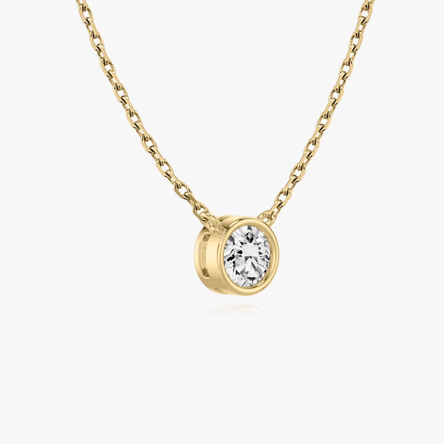 Bezel Set Round Solitaire Necklace