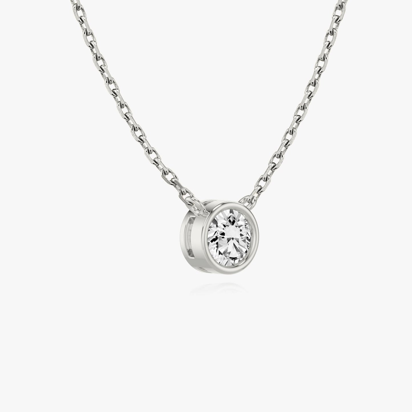 Bezel Set Round Solitaire Necklace