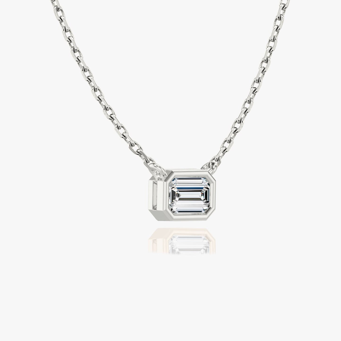Bezel Set Emerald Solitaire Necklace