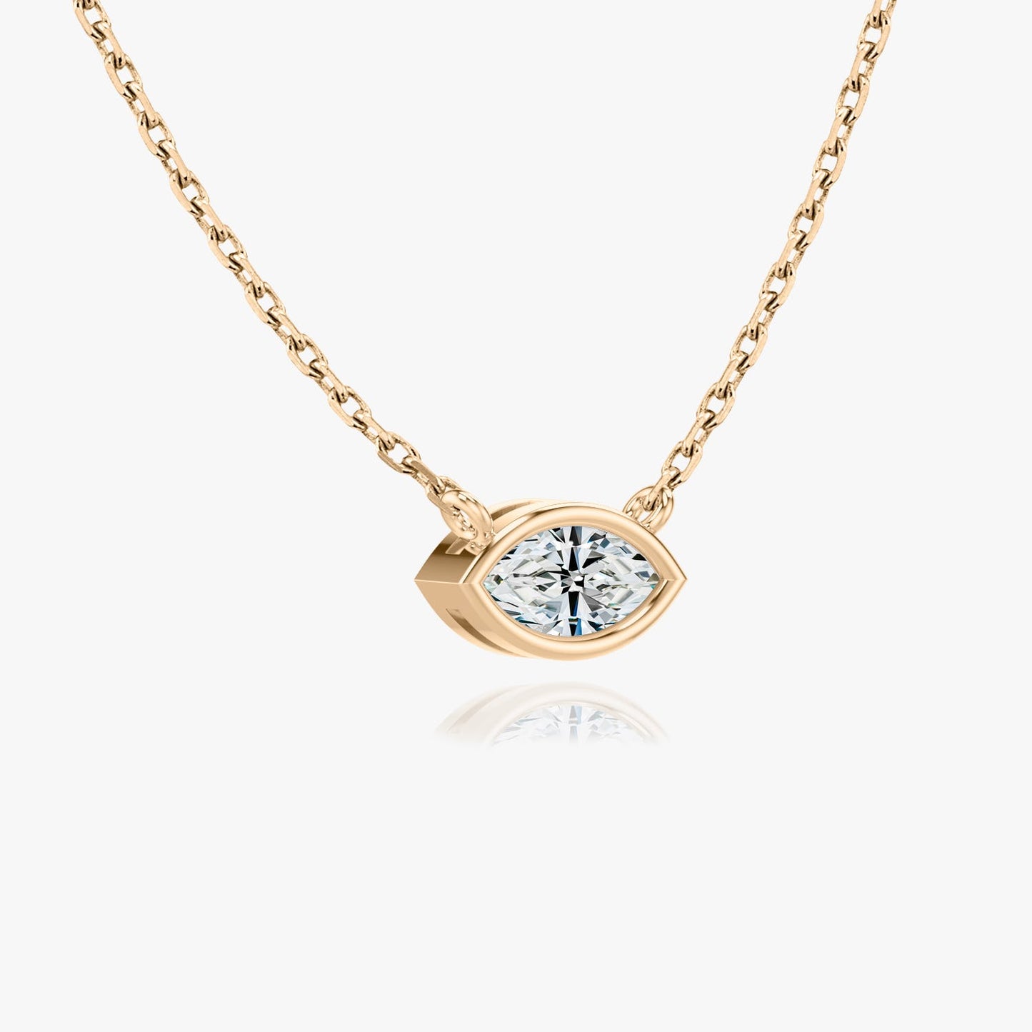 Bezel Set Marquise Solitaire Necklace