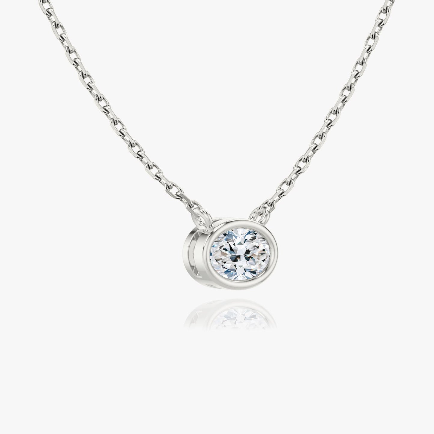 Bezel Set Oval Solitaire Necklace