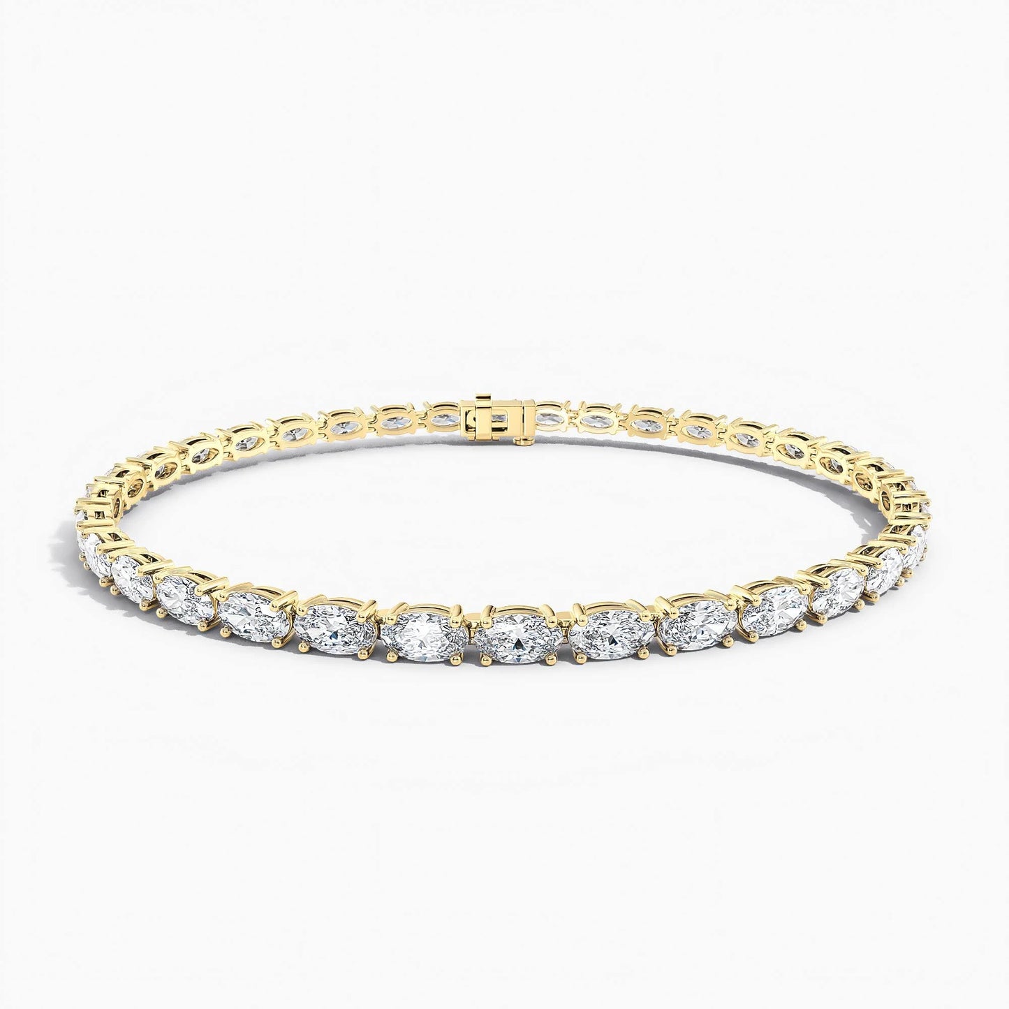 4-Prong East-to-West Oval Tennis Bracelet