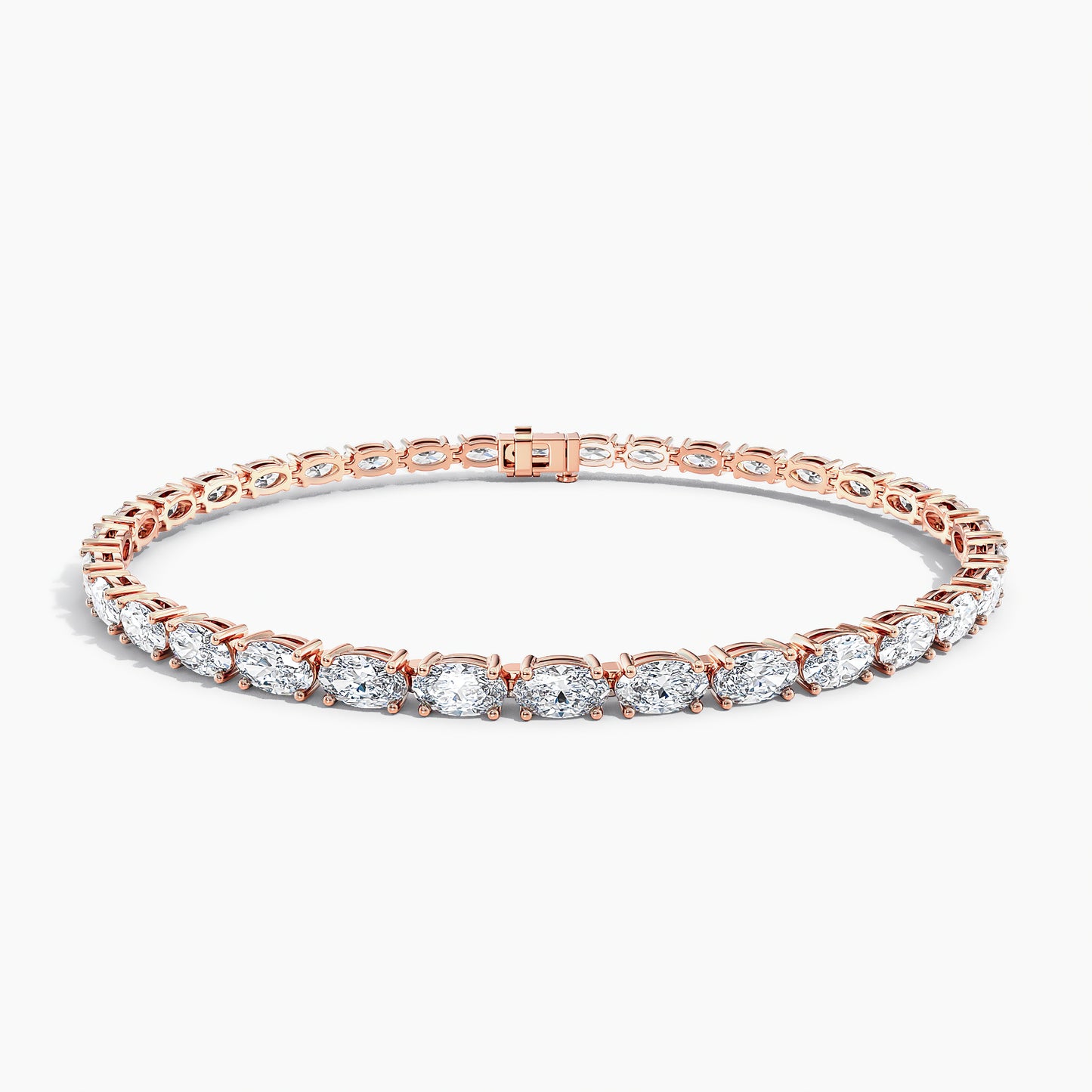 4-Prong East-to-West Oval Tennis Bracelet