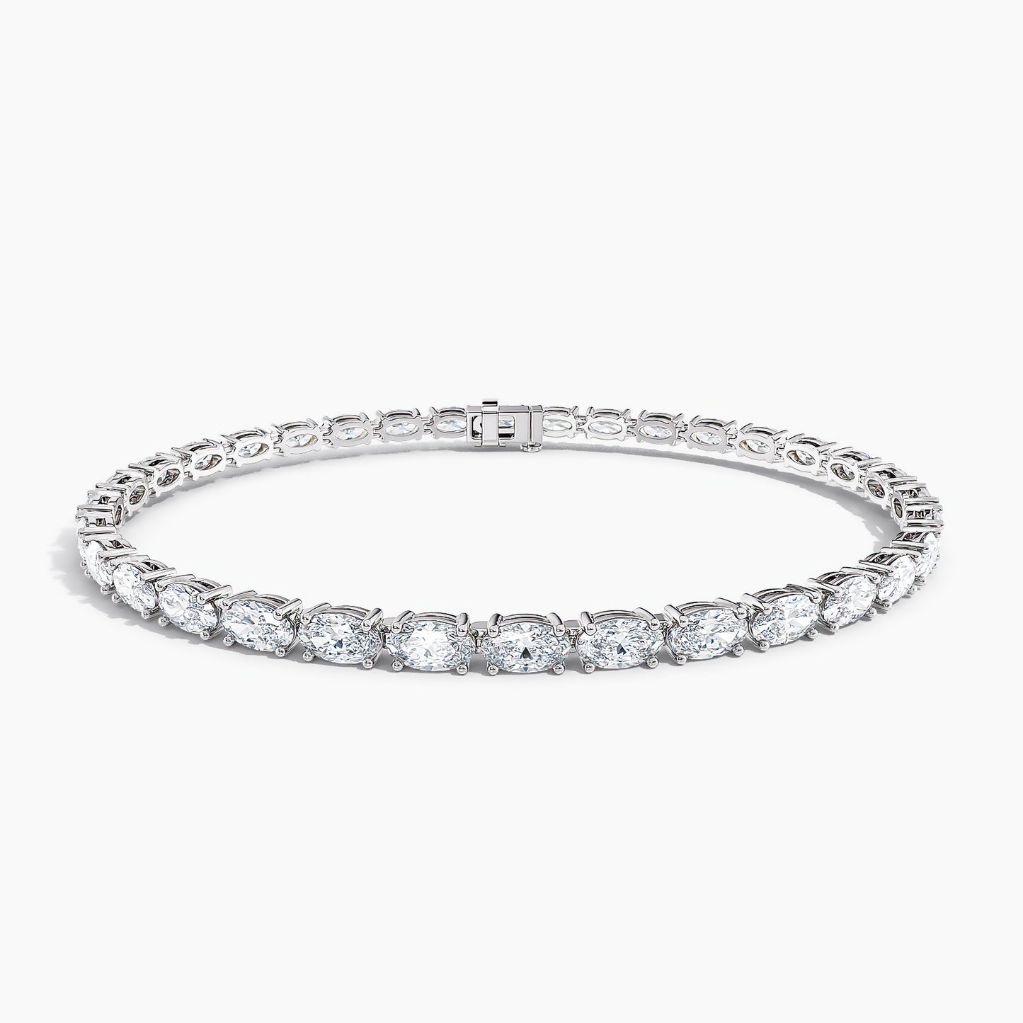 4-Prong East-to-West Oval Tennis Bracelet