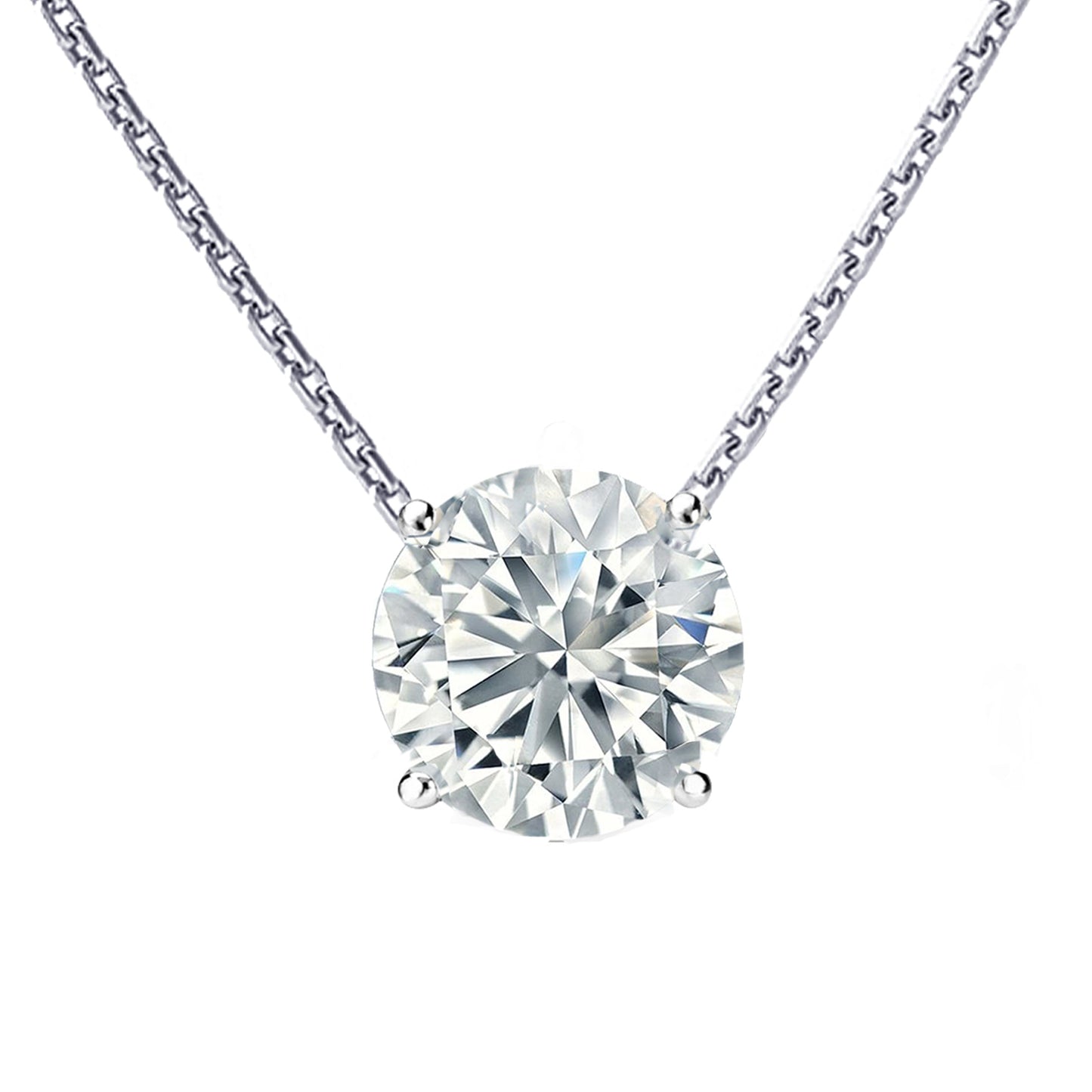 4-Prong Floating Round Solitaire Necklace