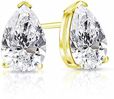 V-Prong Pear Studs Earrings