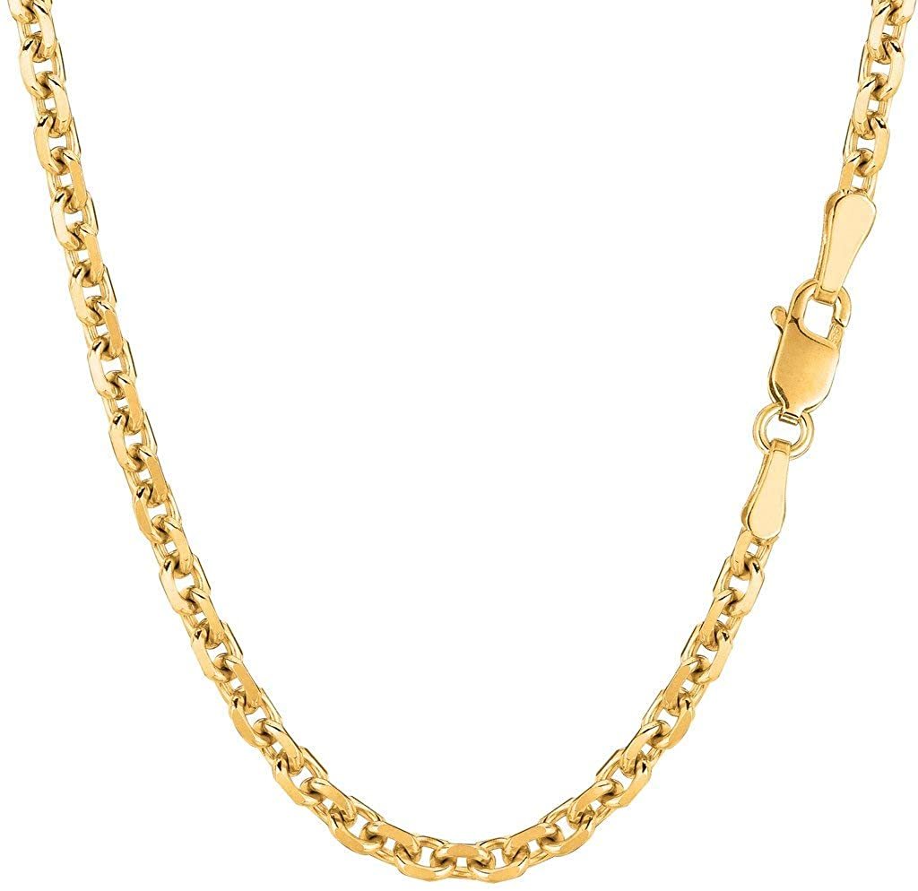 14K Gold 3.7mm Diamond Cut Cable Chain