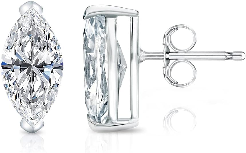 V-Prong Marquise Studs Earrings