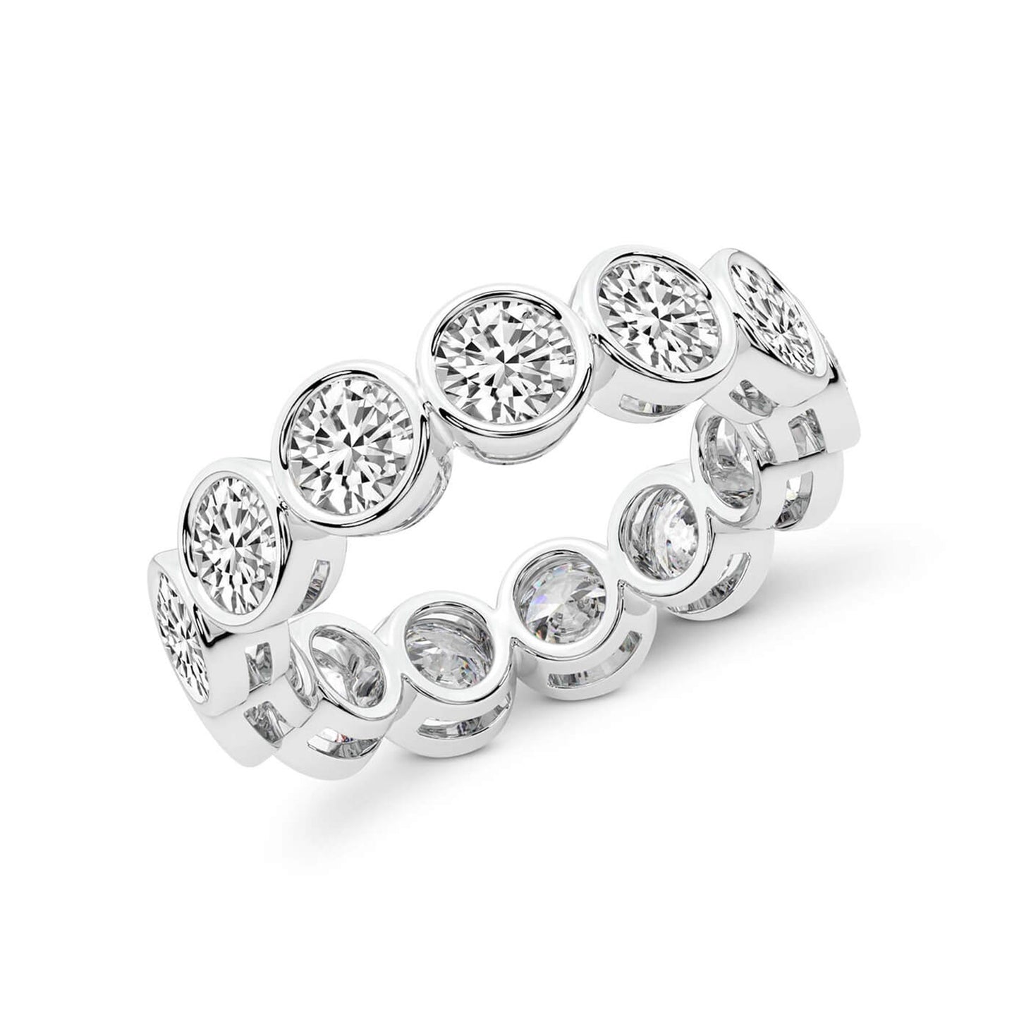 Round Bezel Diamond Eternity Band