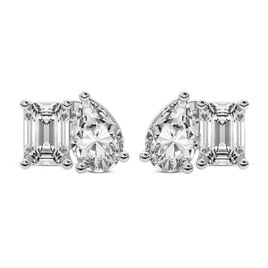 Pear&Emerald Studs Earrings