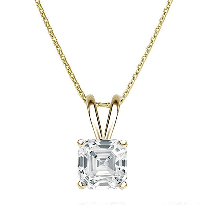 4-Prong Asscher Solitaire Necklace