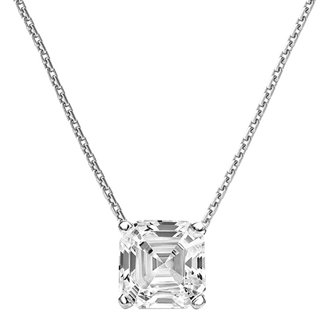 4-Prong Asscher Floating Solitaire Necklace