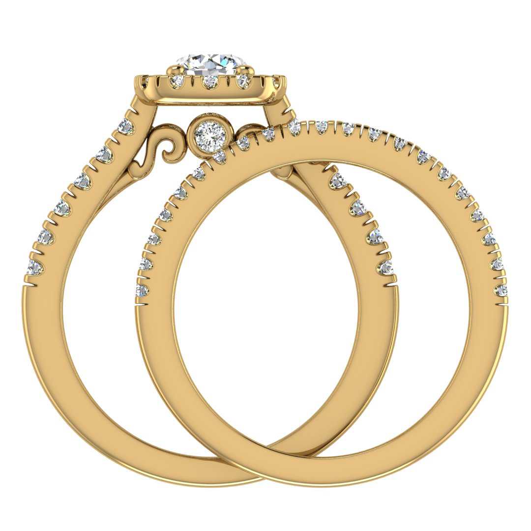 Engagement Ring Wedding Set - ERWS0053-1.00RB