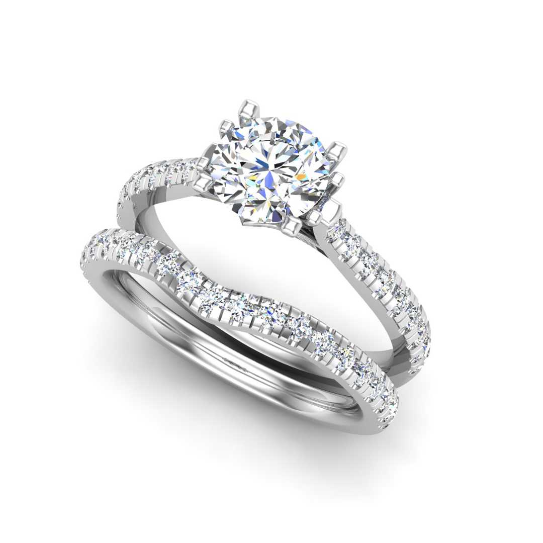 Engagement Ring Wedding Set - ERWS0092-1.00RB