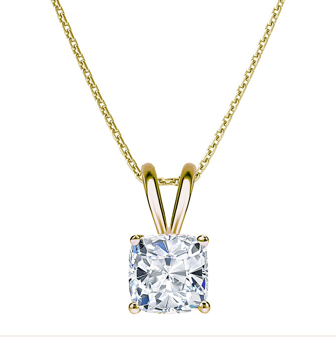 4-Prong Cushion Solitaire Necklace