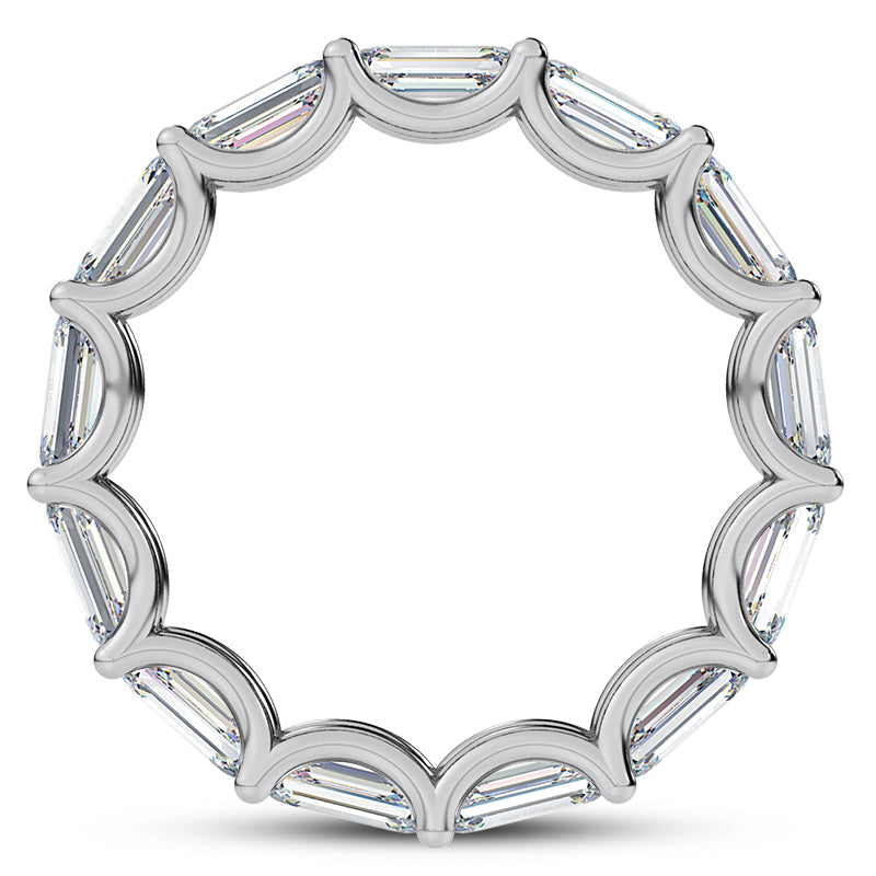 East-to-West Emerald Diamond Eternity Band