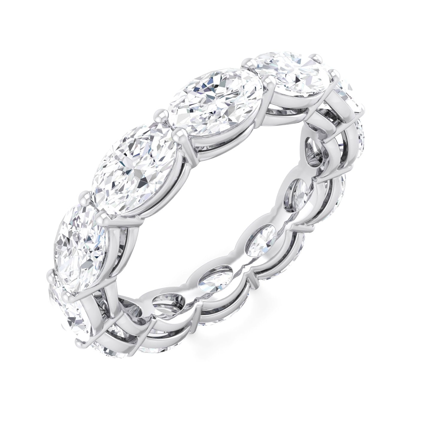East-to-West Oval Diamond Eternity Band