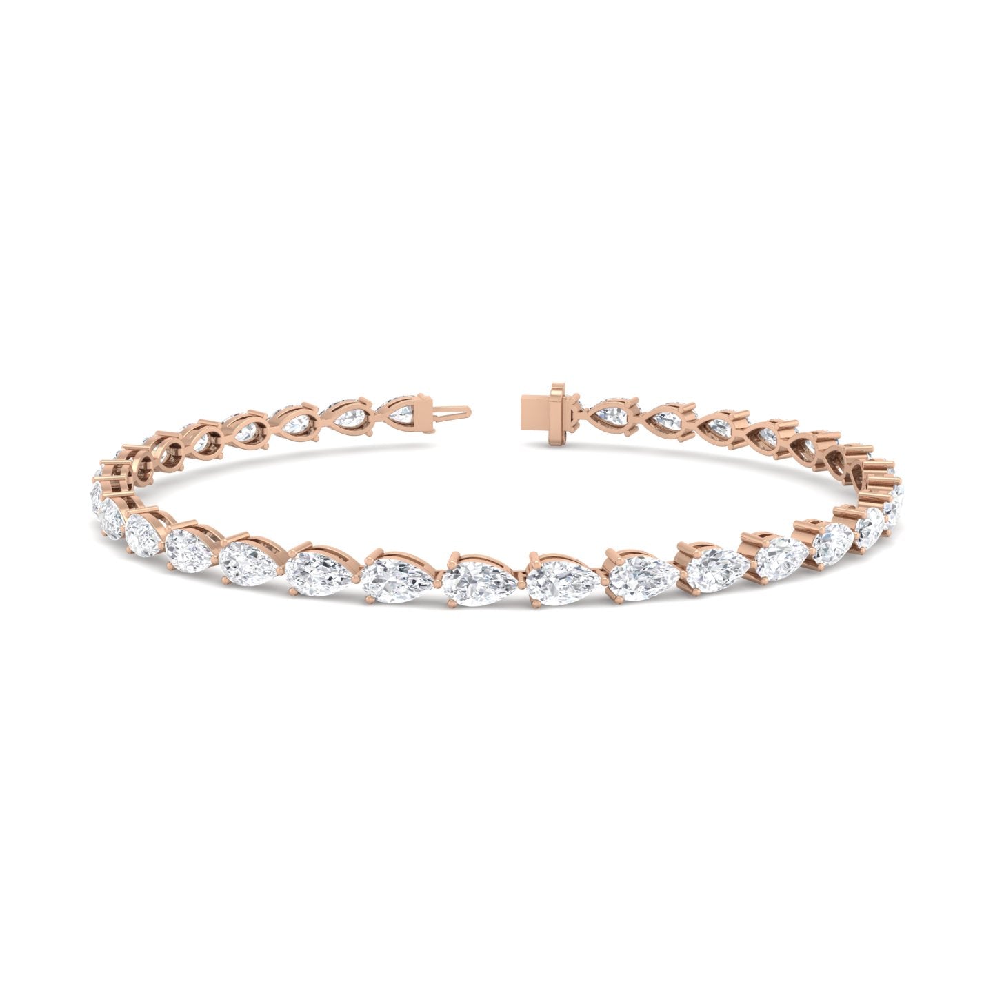 3-Prong East-to-West Pear Tennis Bracelet