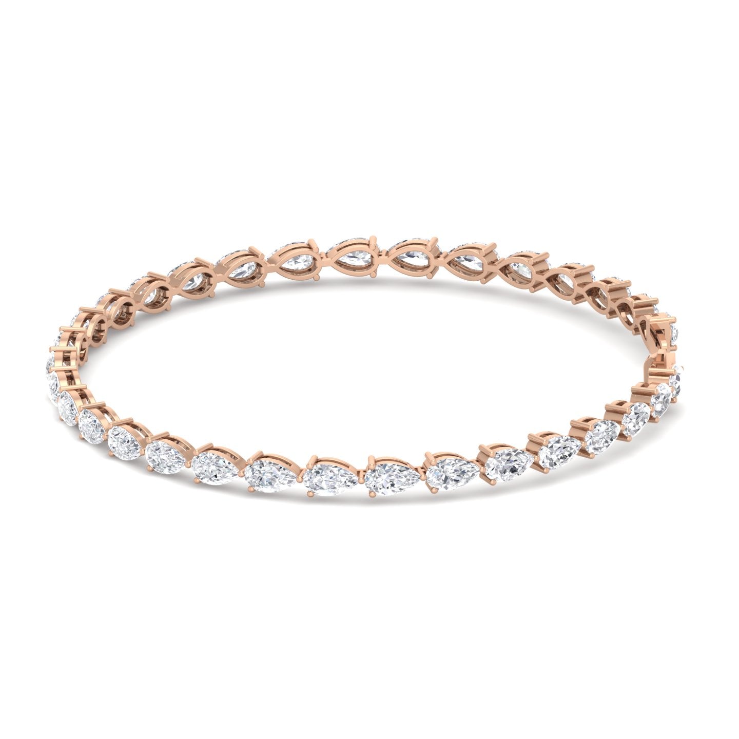 3-Prong East-to-West Pear Tennis Bracelet
