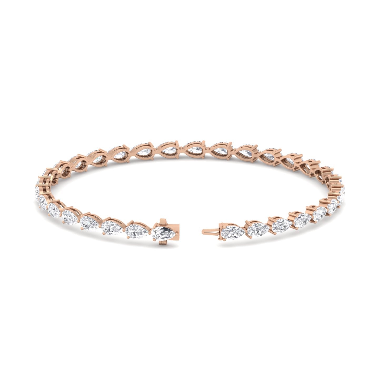 3-Prong East-to-West Pear Tennis Bracelet