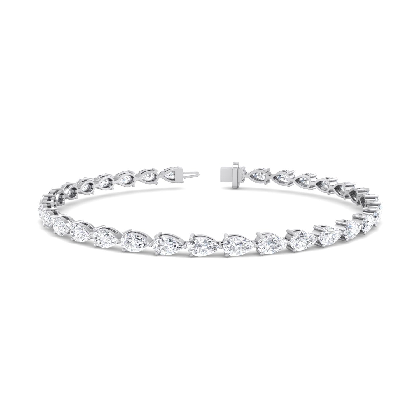 3-Prong East-to-West Pear Tennis Bracelet