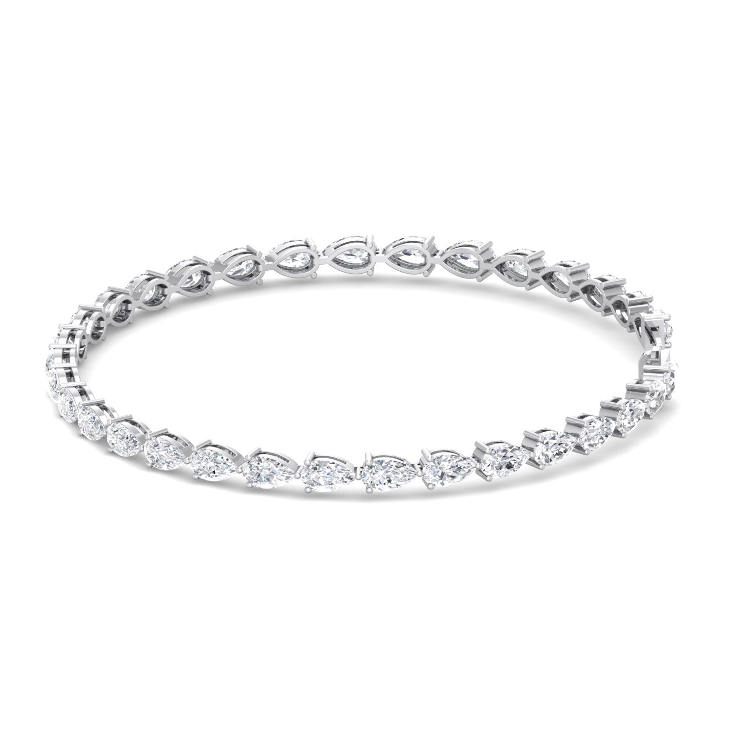 3-Prong East-to-West Pear Tennis Bracelet