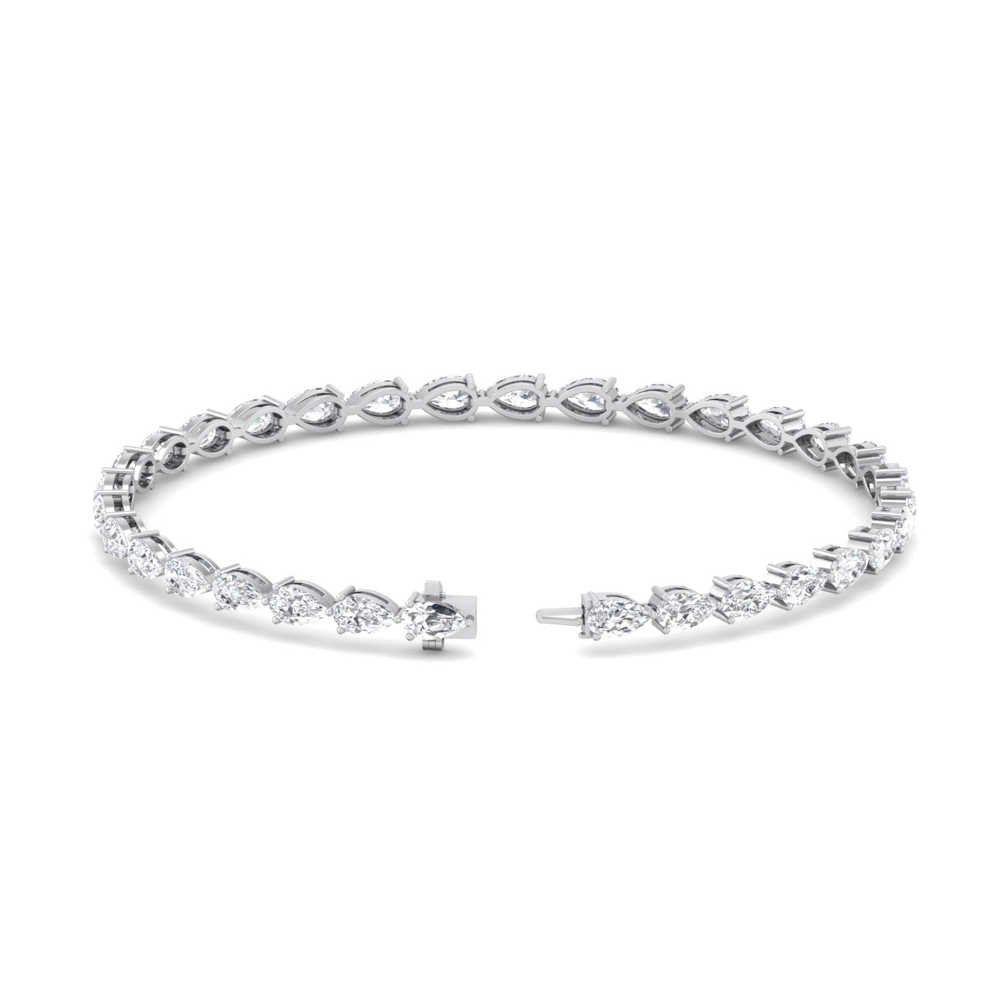 3-Prong East-to-West Pear Tennis Bracelet