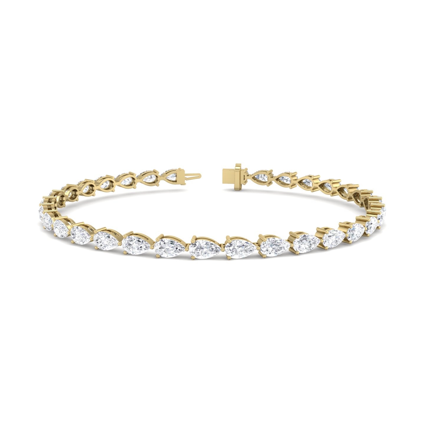 3-Prong East-to-West Pear Tennis Bracelet