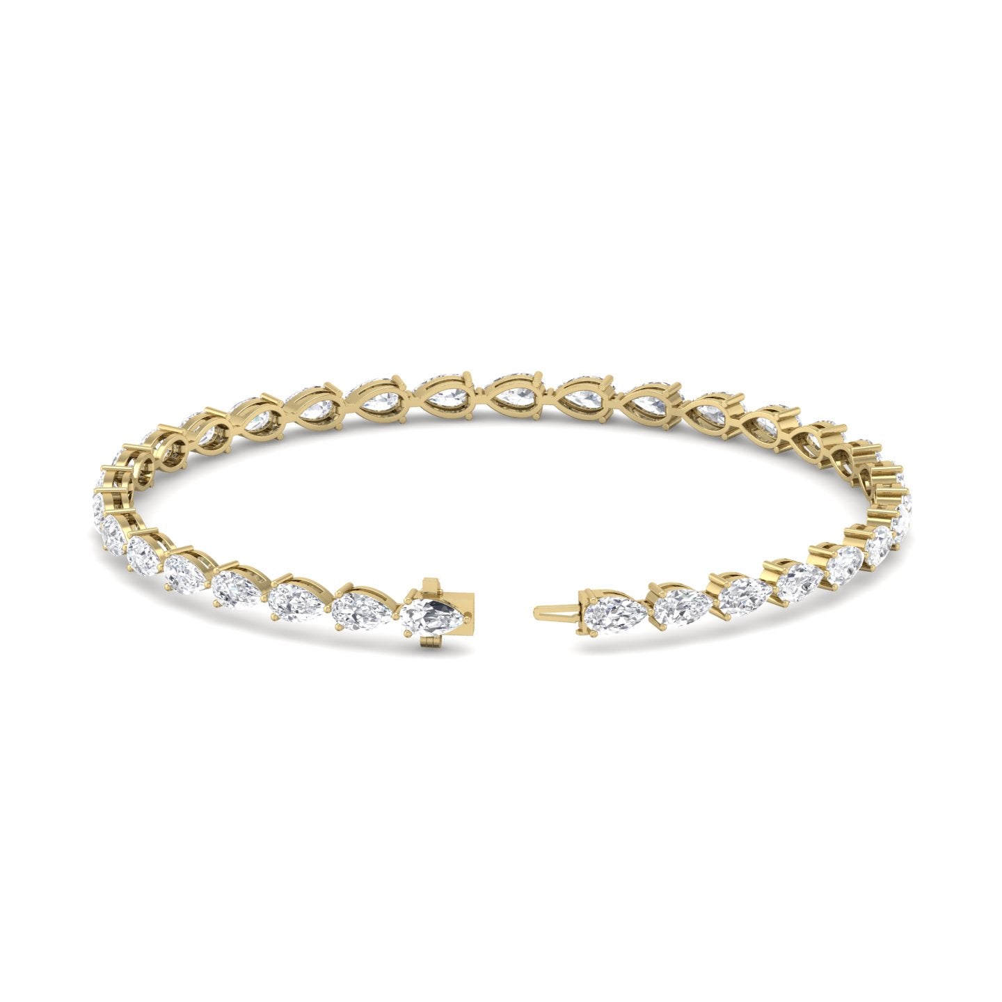 3-Prong East-to-West Pear Tennis Bracelet
