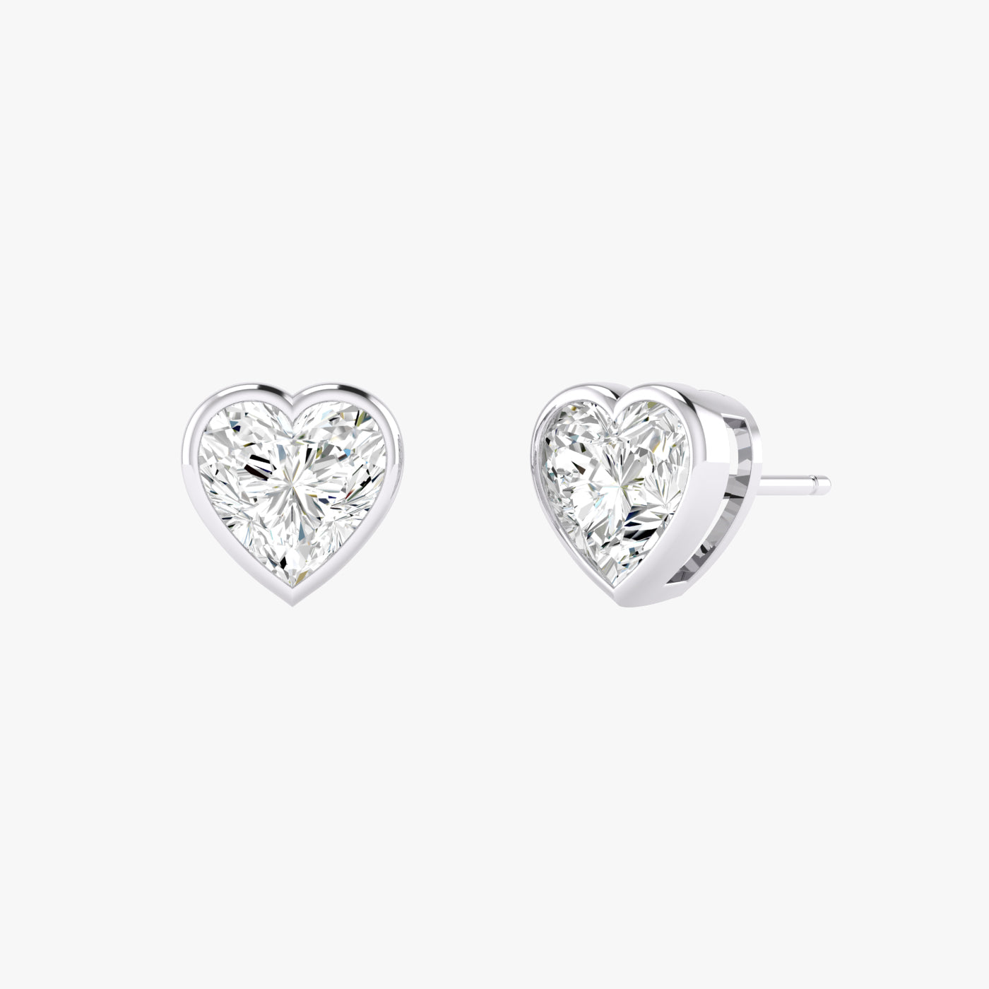 Heart Bezel Set Studs Earrings