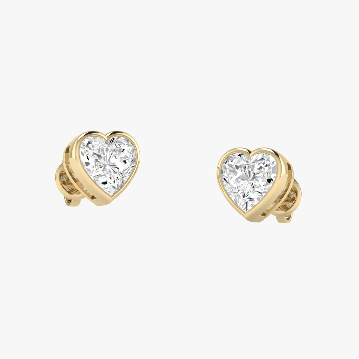 Heart Bezel Set Studs Earrings