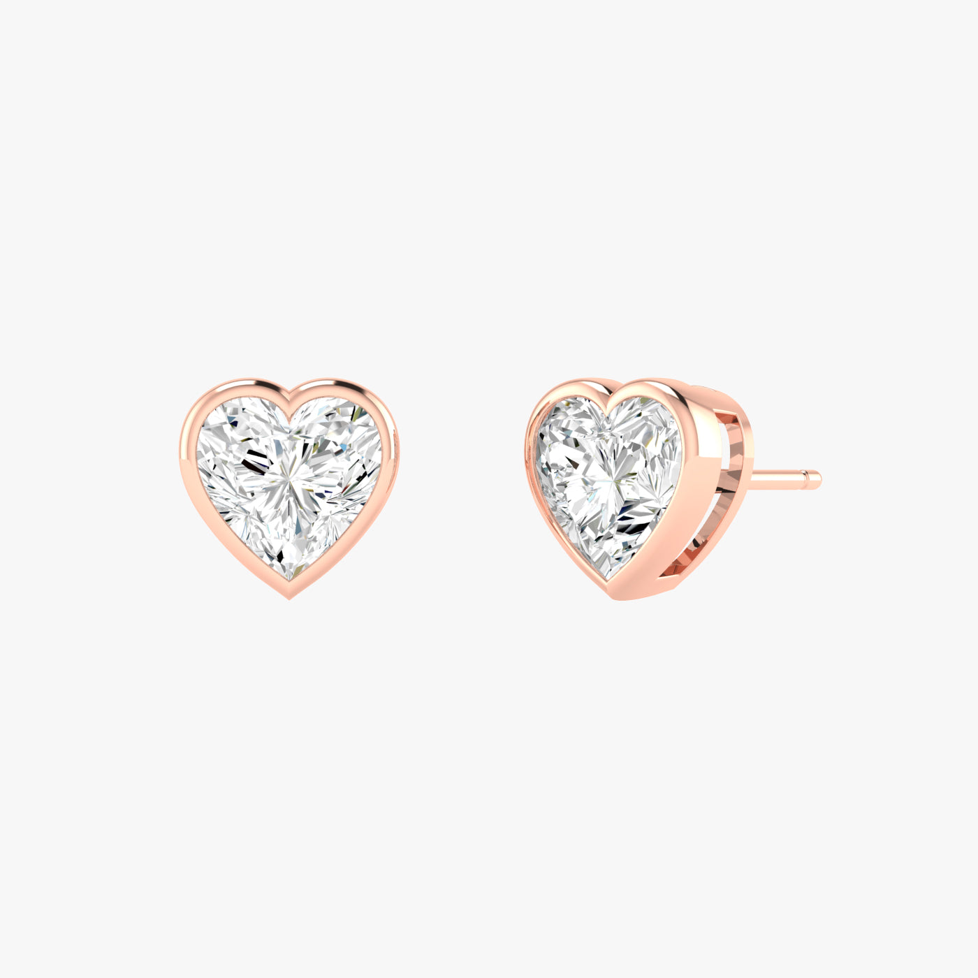 Heart Bezel Set Studs Earrings