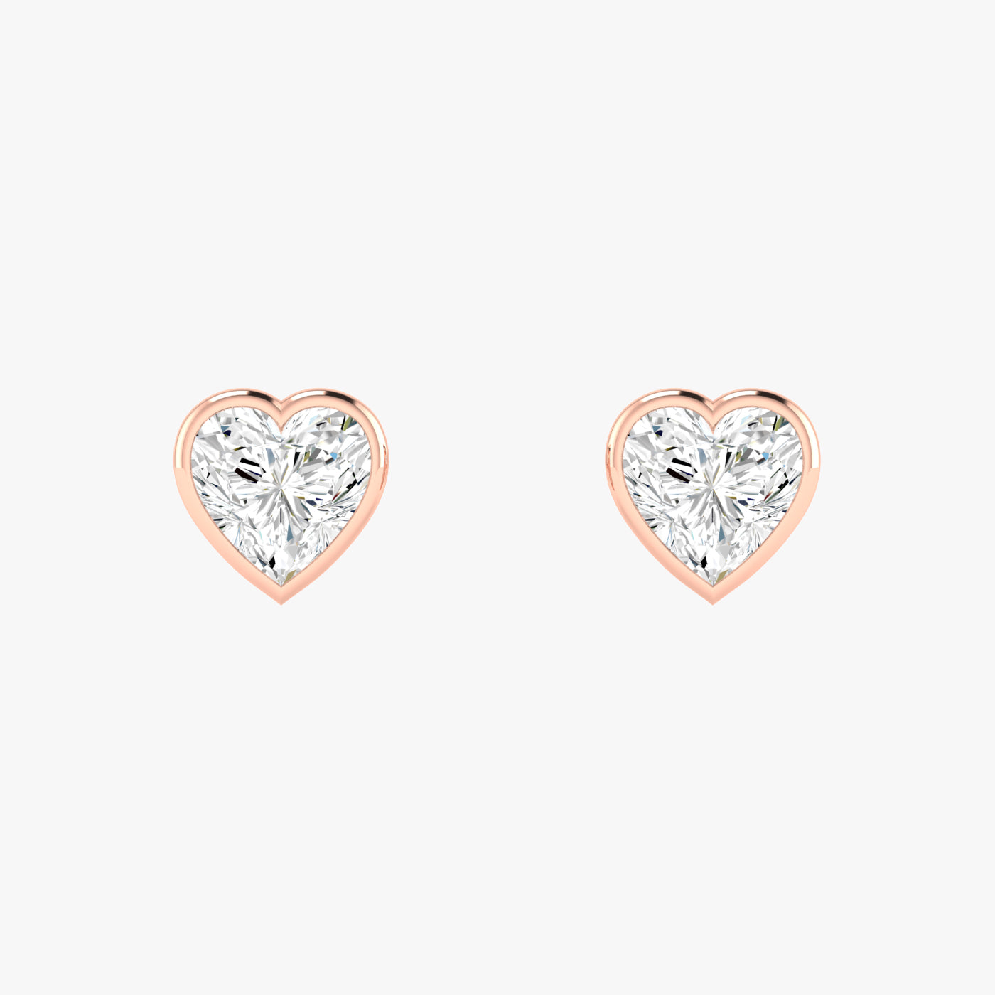 Heart Bezel Set Studs Earrings