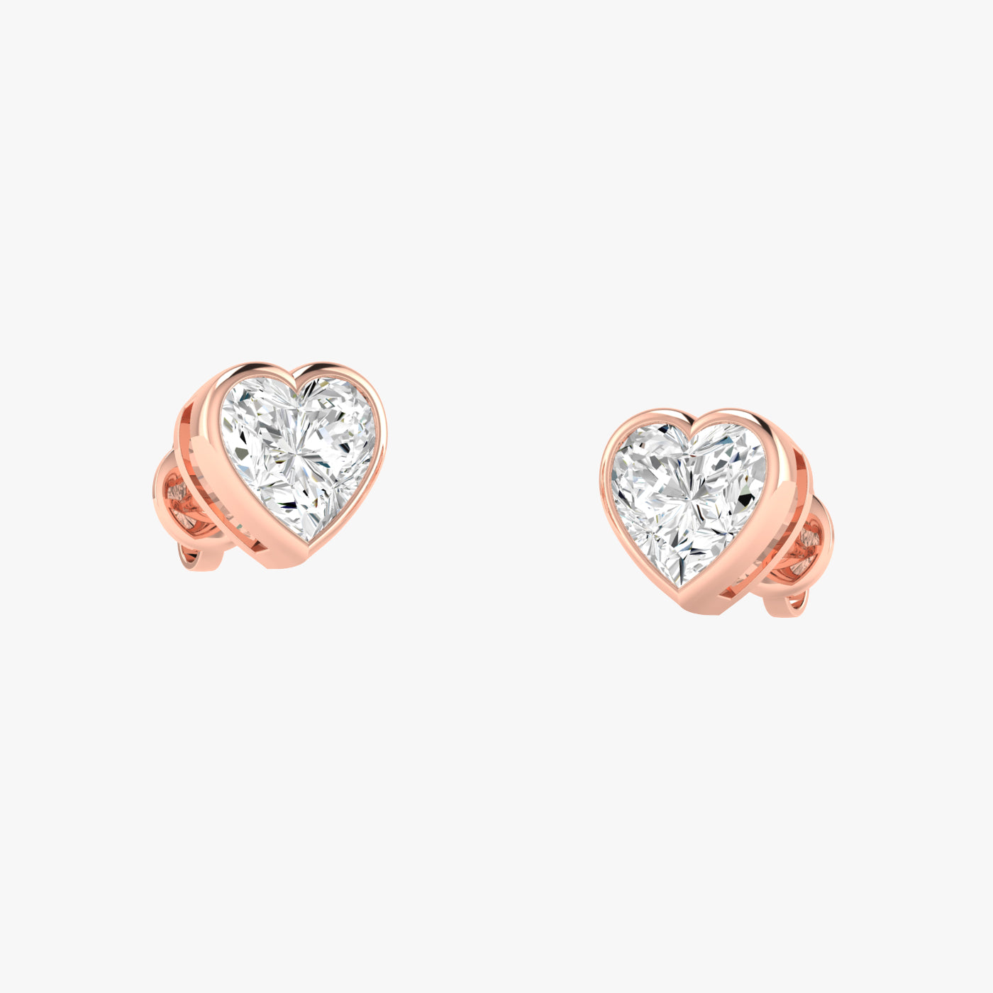 Heart Bezel Set Studs Earrings