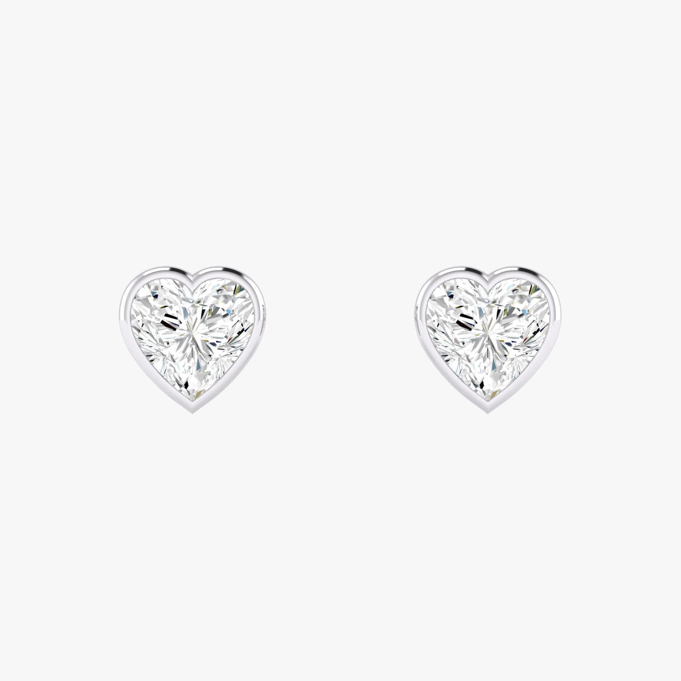 Heart Bezel Set Studs Earrings