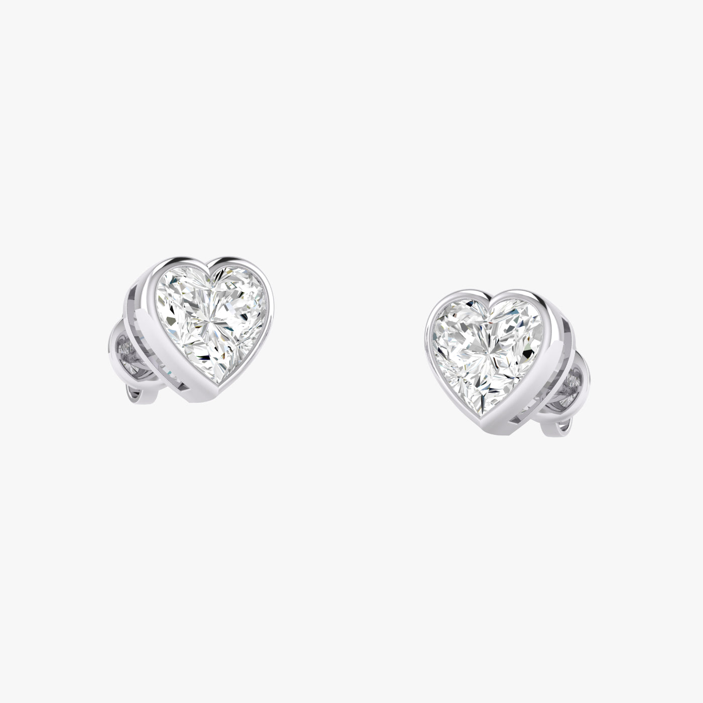 Heart Bezel Set Studs Earrings