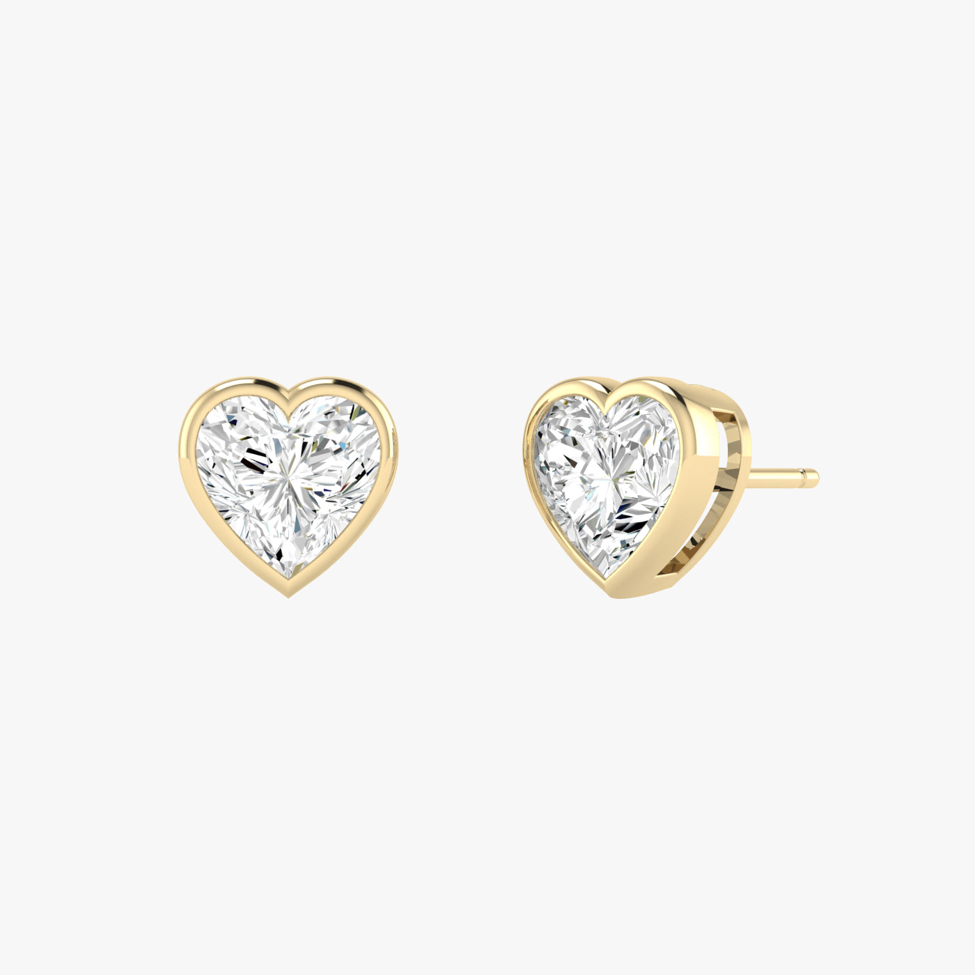 Heart Bezel Set Studs Earrings