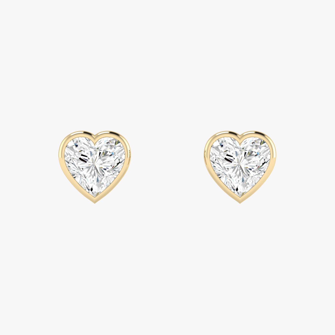 Heart Bezel Set Studs Earrings