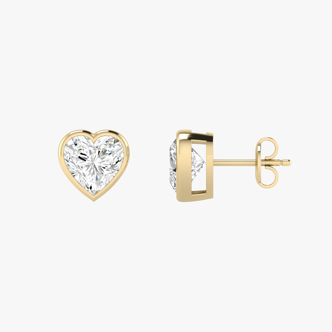 Heart Bezel Set Studs Earrings