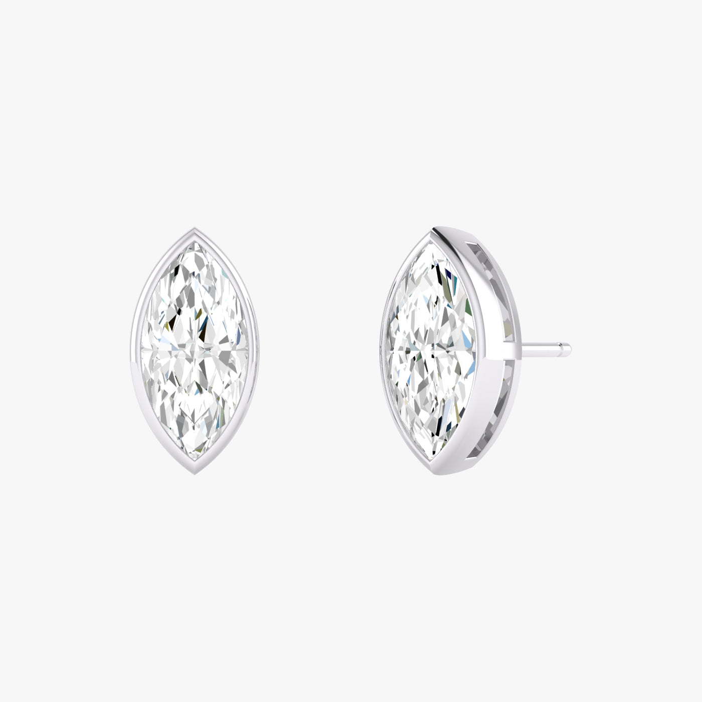 Marquise Bezel Set Studs Earrings