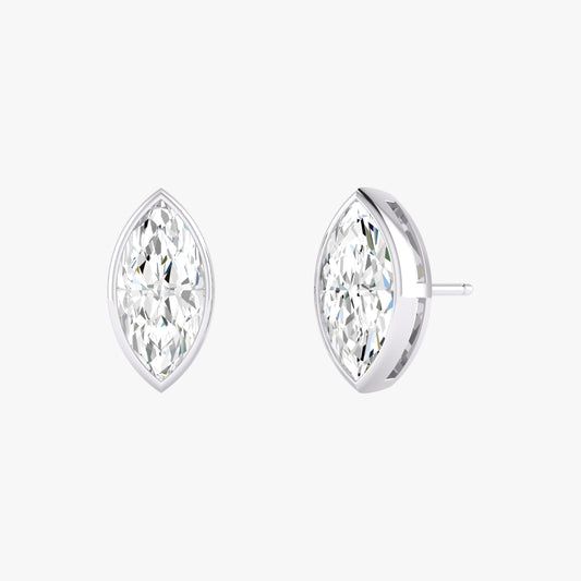 Marquise Bezel Set Studs Earrings