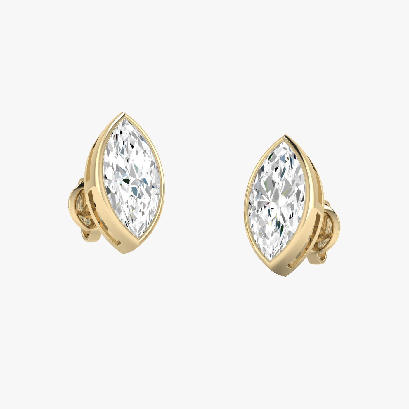 Marquise Bezel Set Studs Earrings
