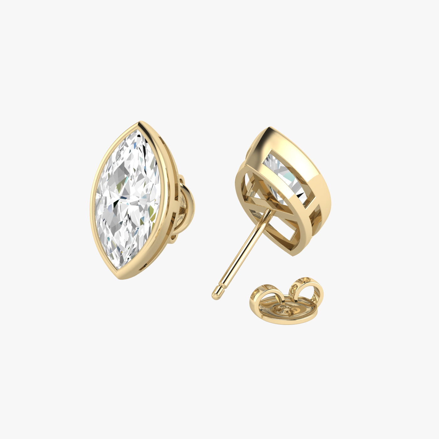 Marquise Bezel Set Studs Earrings