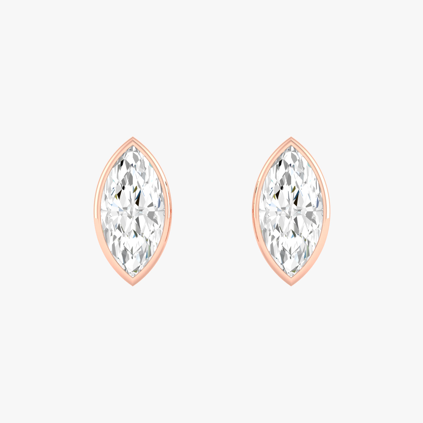 Marquise Bezel Set Studs Earrings