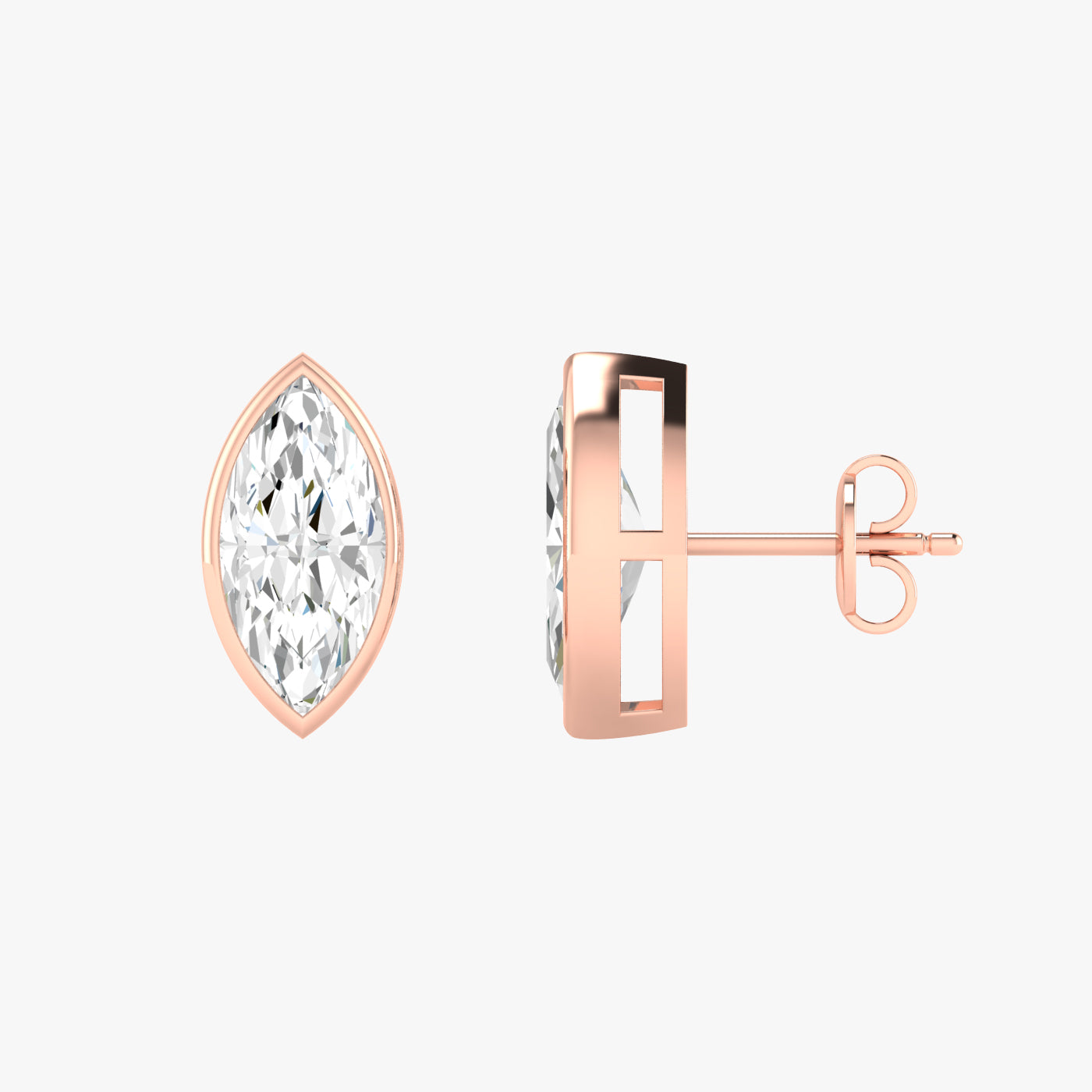 Marquise Bezel Set Studs Earrings
