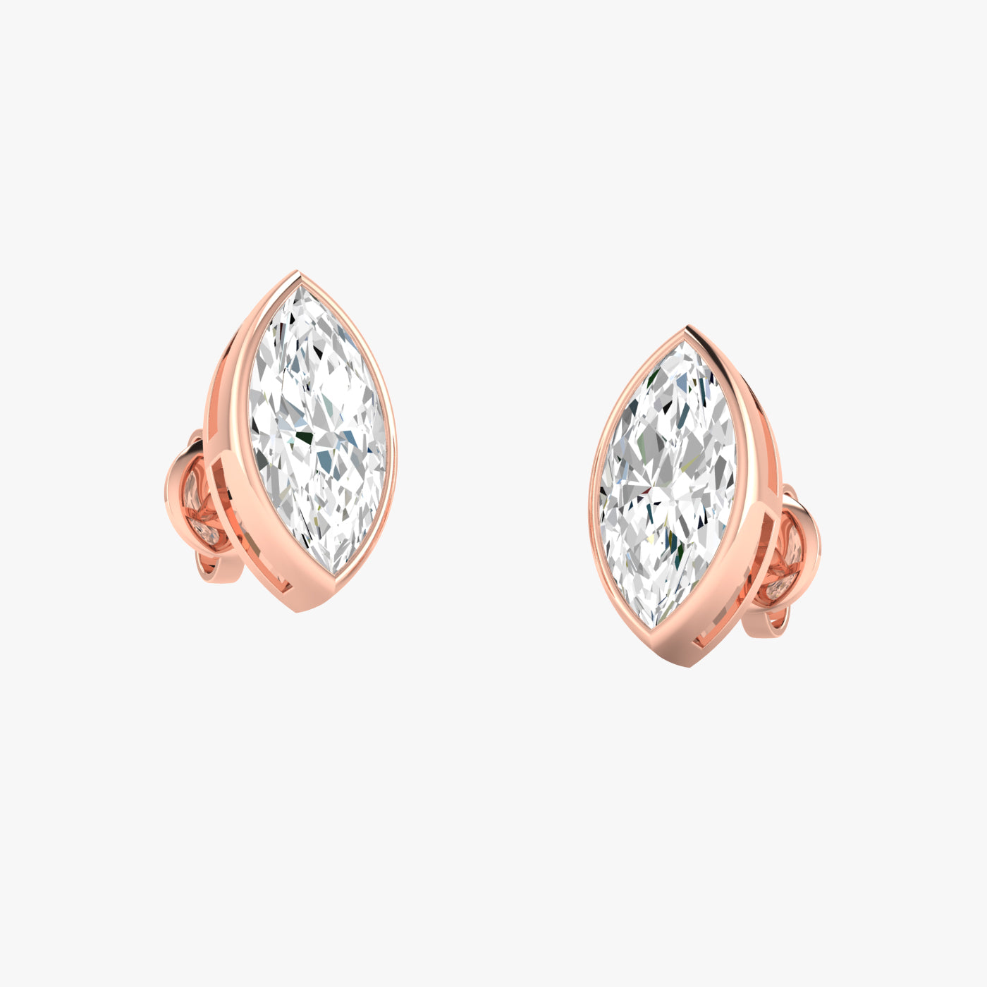 Marquise Bezel Set Studs Earrings