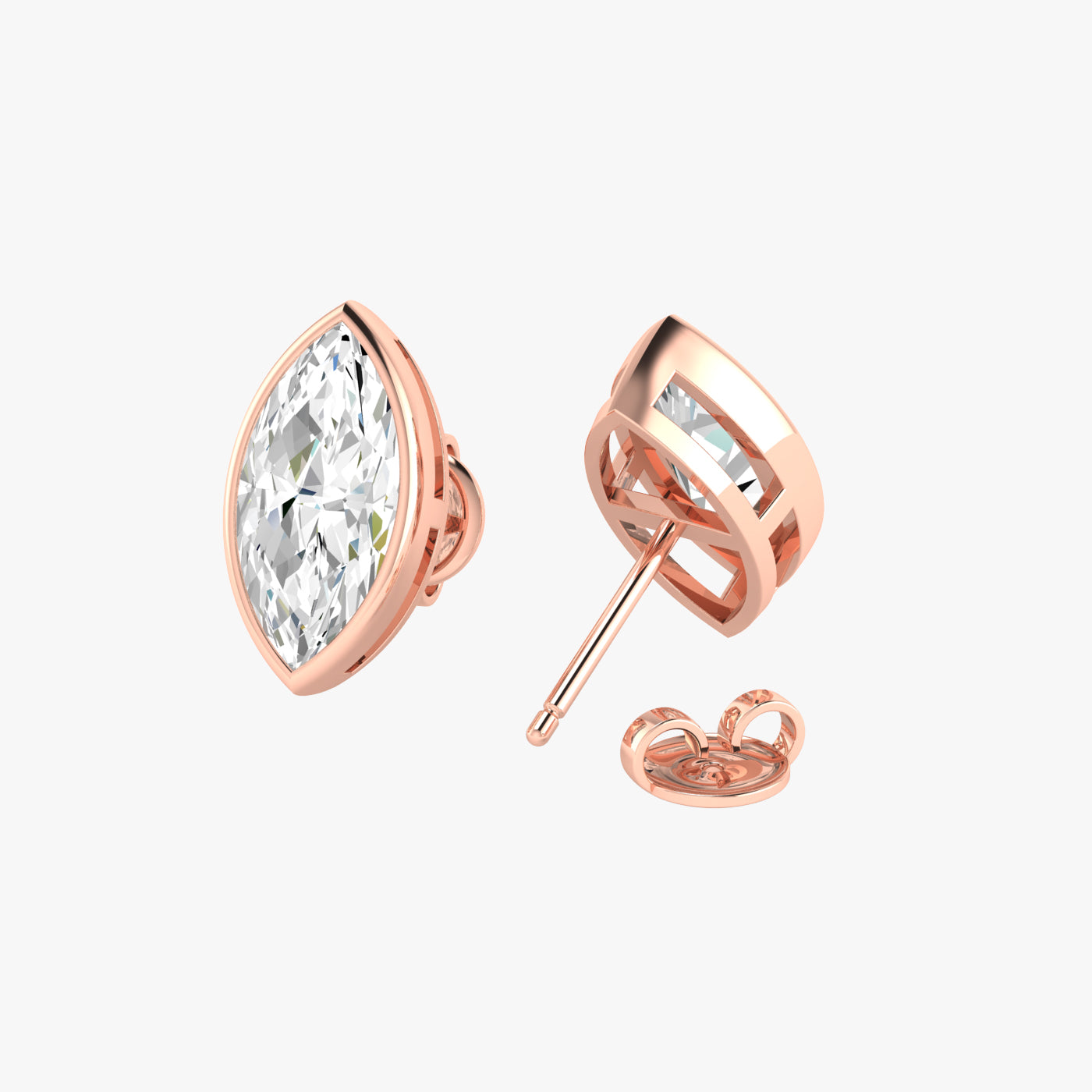 Marquise Bezel Set Studs Earrings