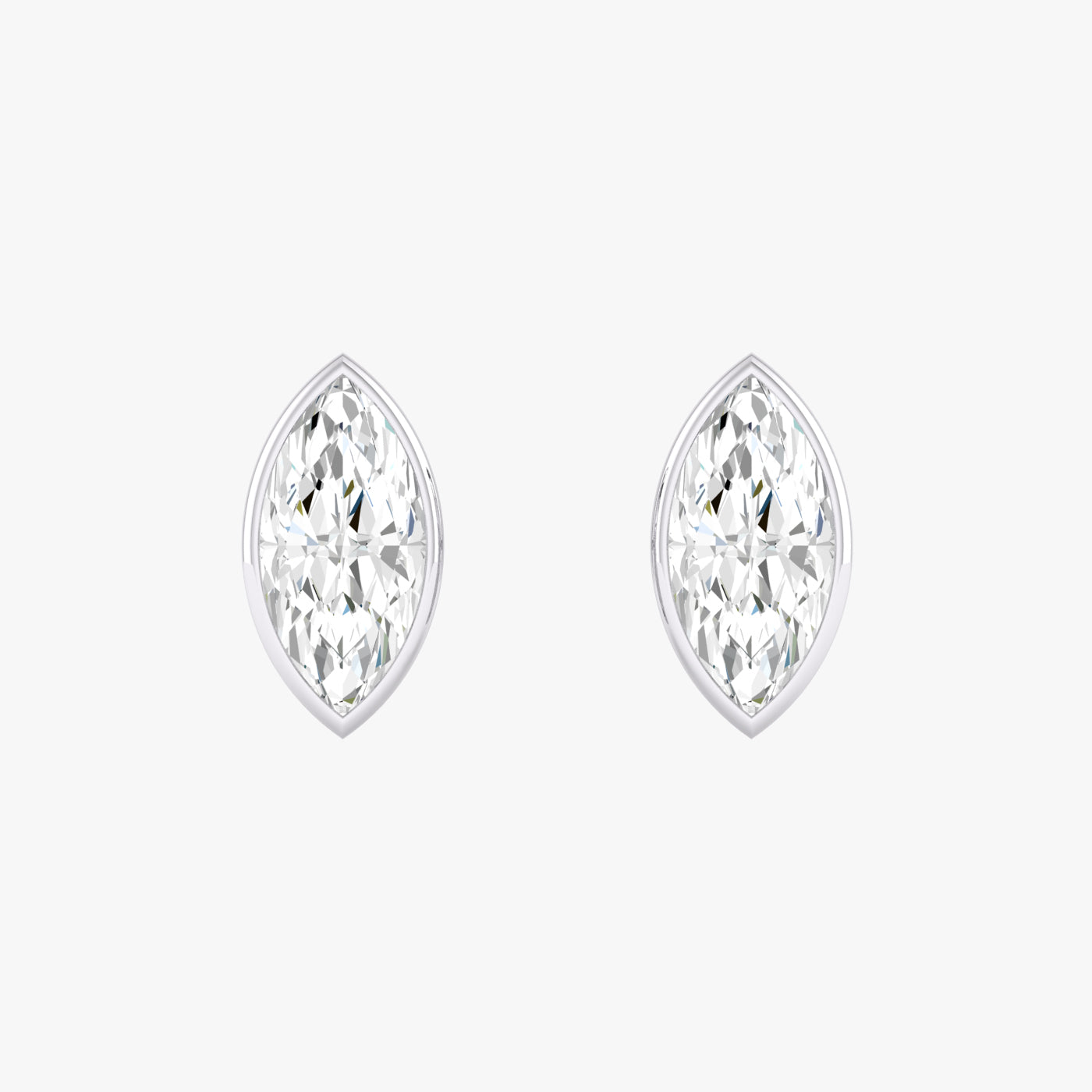 Marquise Bezel Set Studs Earrings