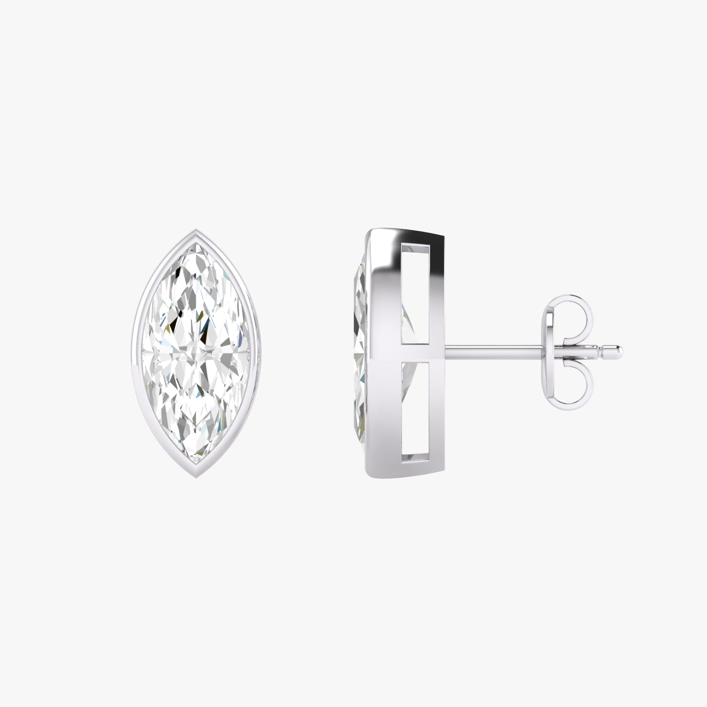 Marquise Bezel Set Studs Earrings